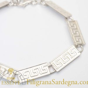 Bracciale argento moduli rigidi decorati con greca