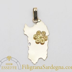 Ciondolo Sardegna con rosetta in filigrana