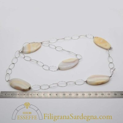 Collana in argento e agate striate